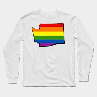 Rainbow Washington Outline Long Sleeve T-Shirt